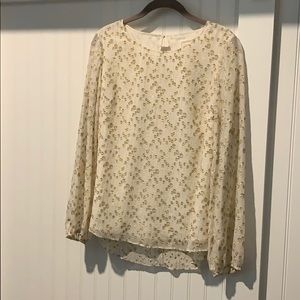 Sail to Sable Ivory and Gold Metallic Party Blouse